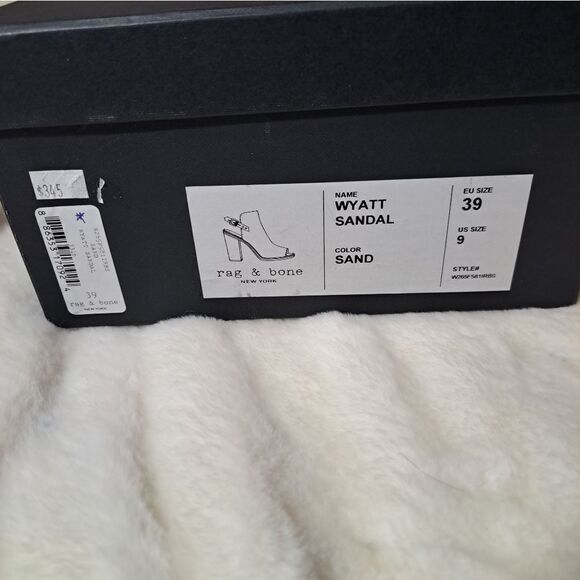 NIB Rag & Bone Wyatt Leather Sling Back Sandals In Sand - Picture 15 of 16